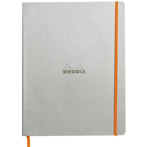 Agenda CLAIREFONTAINE Rhodiarama, A4, 80 file, hartie ivory, argintiu