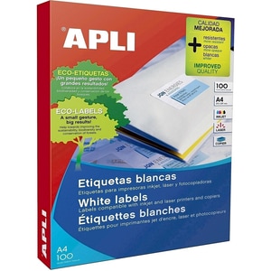 Etichete autoadezive APLI, A4, 105 x 424 mm, 1400 bucati, 100 coli/top
