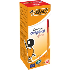 Set 20 pixuri fara mecanism BIC Orange Fine, 0.8 mm, rosu