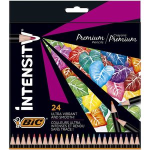 Creioane colorate BIC Intensity Premium, 24 culori
