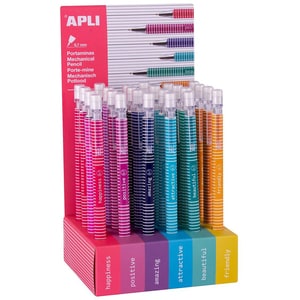 Set 24 creioane mecanice APLI AL018914, 0.7 mm, diverse culori