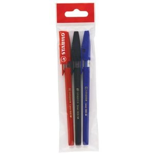 Set 3 pixuri fara mecanism STABILO Liner, 0.45mm, multicolor