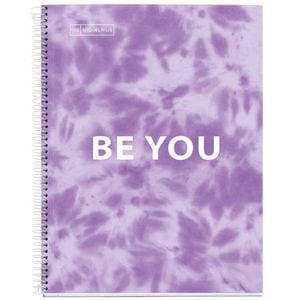 Caiet pentru scoala MIQUELRIUS TIE DYE, Matematica, A4, 120 file, legatura spirala, lavanda
