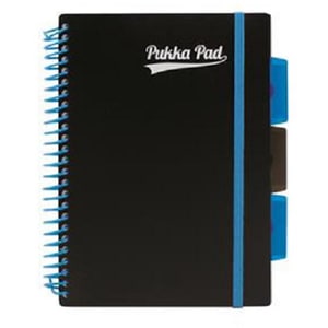 Caiet pentru scoala PUKKA PADS Jotta Recycled, dictando, A4, 100 file, legatura spirala, negru