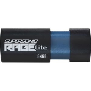 Memorie USB PATRIOT Supersonic Rage Lite, 64GB, USB 3.2 Gen 1, negru