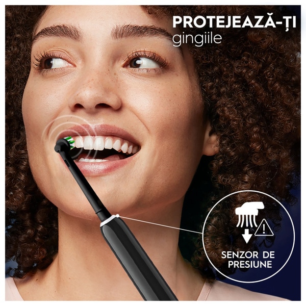 Periuta de dinti electrica ORAL-B Pro 1, 20000 pulsatii/min, Curatare 3D, Timer, 1 program, 1 capat, negru
