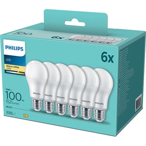 Set 6 becuri LED PHILIPS 8718699775568, E27, 13W, 1521lm, lumina calda