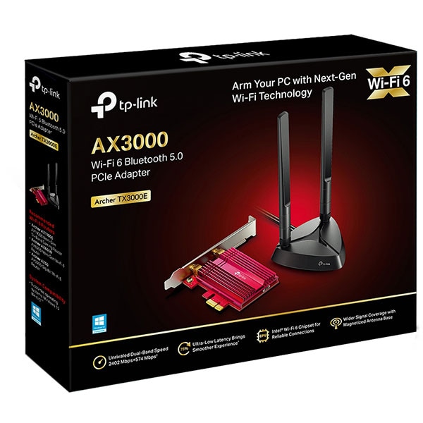 Placa de retea Wireless TP-LINK Archer TX3000E, Dual Band 574 + 2402 Mbps