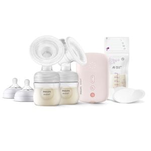 Pompa de san electrica dubla PHILIPS AVENT SCF397/31, roz-alb