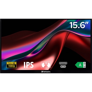 Monitor portabil LED IPS VERBATIM PMT-15, 15.6", Full HD, Touch screen, HDR, FreeSync, negru