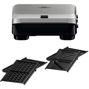 Sandwich maker BRAUN SnackMaker 5 SM5005, 800W, 2 placi detasabile, negru-argintiu