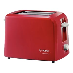 Prajitor de paine BOSCH CompactClass TAT3A014, 2 felii, 980W, rosu-gri