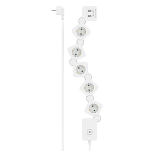 Prelungitor HAMA 223190, 5 prize, USB-A, 1.4m, alb