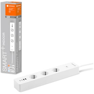 Prelungitor Smart LEDVANCE Smart+, 3 prize, 2 USB-A, 2 USB-C, 1.5m, intrerupator, alb