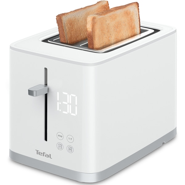 Prajitor de paine TEFAL Sense TT693110, 2 felii, 850W, alb-argintiu
