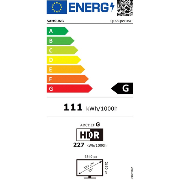 Televizor Neo QLED Smart SAMSUNG 65QN91B, Ultra HD 4K, HDR, 163cm