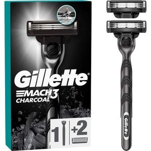 Aparat de ras GILLETTE Mach 3 Charcoal, 1 rezerva