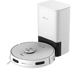 Aspirator robot EZVIZ RE5S Plus, 0.35l, 24.1V, autonomie max 240 min, Wi-Fi, functie mop, alb-negru