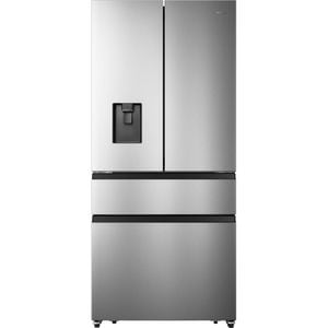 Side by Side HISENSE RF540N4WIE, Total No Frost, 480 l, H 182 cm, Clasa E, Dozator apa, inox