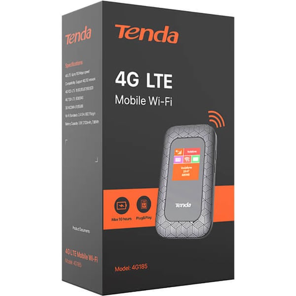 Router Wireless portabil TENDA 4G185 v3.0, 4G LTE, Single-Band 150 Mbps, MicroUSB, negru