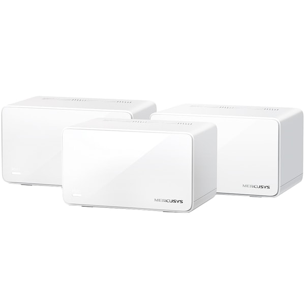 Sistem Wi-Fi Mesh MERCUSYS Halo H90X AX6000, Wi-Fi 6, Dual-Band 1148 + 4804 Mbps, 3 buc, alb