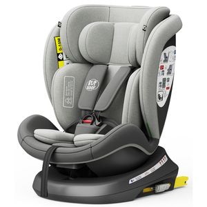 Scaun auto BUF BOOF TWT Plua rotativ 360 grade ISIZETWTDUOG, Isofix, 0-36 kg, R129, gri deschis-negru