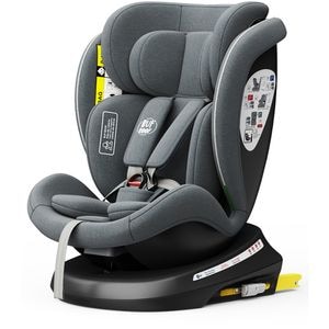 Scaun auto BUF BOOF TWT Plus rotativ 360 grade ISIZETWTGREY, Isofix, 0-36 kg, R129, gri-negru