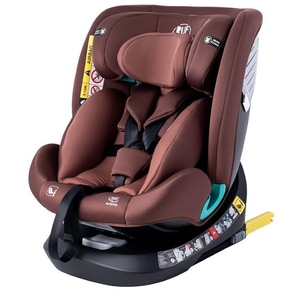 Scaun auto BUF BOOF Deluxe i-Size rotativ 360 grade SAPHIRCOFFEE, Isofix, 0-36 kg, maro-negru
