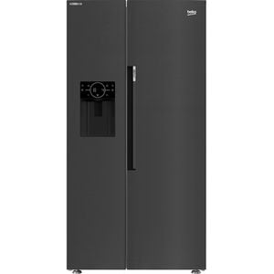 Side by Side BEKO GN162340XBRN, No Frost, 571 l, H 179 cm, Clasa E, Dozator apa, dark inox