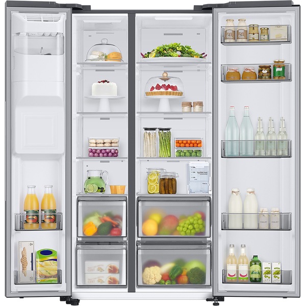 Side by Side SAMSUNG RS68A8520S9/EF, No Frost, 634 l, H 178 cm, Clasa F, Dozator apa, inox