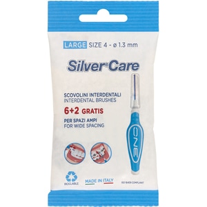 Set 8 periute de dinti SILVER CARE 1.3 mm, albastru inchis