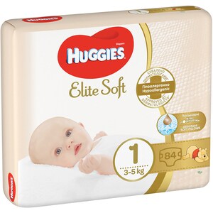 Scutece HUGGIES Elite Soft Mega nr 1, Unisex, 3-5 kg, 84 buc
