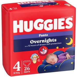 Scutece chilotel HUGGIES Overnight Pants nr 4, Unisex, 9-14 kg, 26 buc
