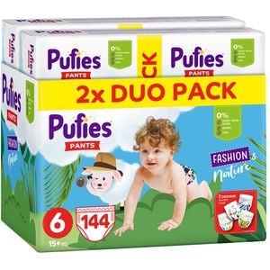 Scutece chilotel PUFIES Fashion&Nature Extra Large nr 6, Unisex, 15 kg+, 144 buc