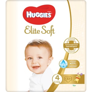 Scutece HUGGIES Elite Soft Jumbo nr 4, Unisex, 8-14 kg, 33 buc
