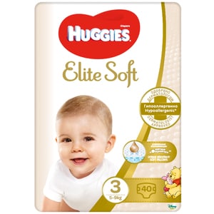 Scutece HUGGIES Elite Soft Jumbo nr 3, Unisex, 5-9 kg, 40 buc