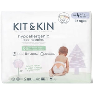 Scutece hipoalergenice KIT&KIN Eco nr 4, Unisex, 9-14 kg, 32 buc