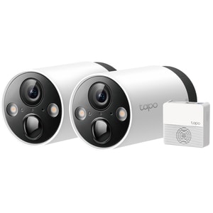 Kit de supraveghere video TP-LINK Tapo C420S2, 2K QHD, IR, NightVision, 2 camere IP Wi-Fi cu acumulatori, alb