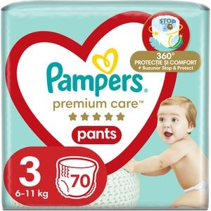Scutece chilotel PAMPERS Premium Care Pants Mega Box nr 3, Unisex, 6-11 kg, 70 buc