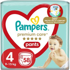 Scutece chilotel PAMPERS Premium Care Pants Mega Box nr 4, Unisex, 9-15 kg, 58 buc