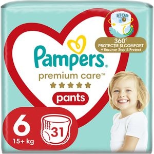 Scutece chilotel PAMPERS Premium Care Pants Value Pack nr 6, Unisex, 15 kg+, 31 buc