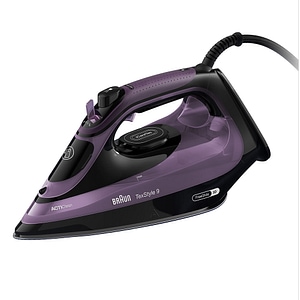 Fier de calcat BRAUN TexStyle 9 SI9661VI, 3100W, 250g/min, 330ml, talpa Eloxal Plus, violet-negru