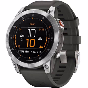 Smartwatch GARMIN Epix (Gen 2) Standard Edition 47mm, Wi-Fi, GPS, Android/iOS, silicon, Slate/Stainless Steel