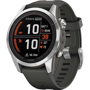 Smartwatch GARMIN Fenix 7S Pro Solar Edition 42mm, Wi-Fi, GPS, Android/iOS, silicon, Silver/Graphite