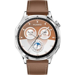 Smartwatch HUAWEI Watch GT 5 46mm, GPS, Android/iOS, Brown Composite Leather Strap