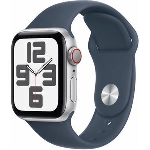 APPLE Watch SE (2nd Gen) V2, GPS + Cellular, 44mm, Silver Aluminium Case, Denim Sport Band - M/L