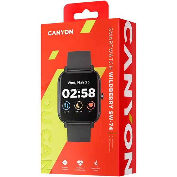 Smartwatch CANYON Wildberry CNS-SW74BB, Android/iOS, negru
