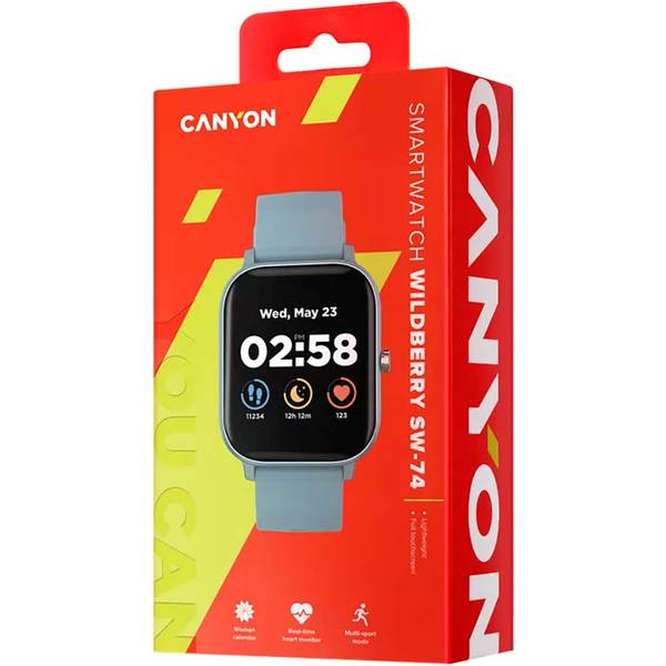 Smartwatch CANYON Wildberry CNS-SW74BL, Android/iOS, albastru