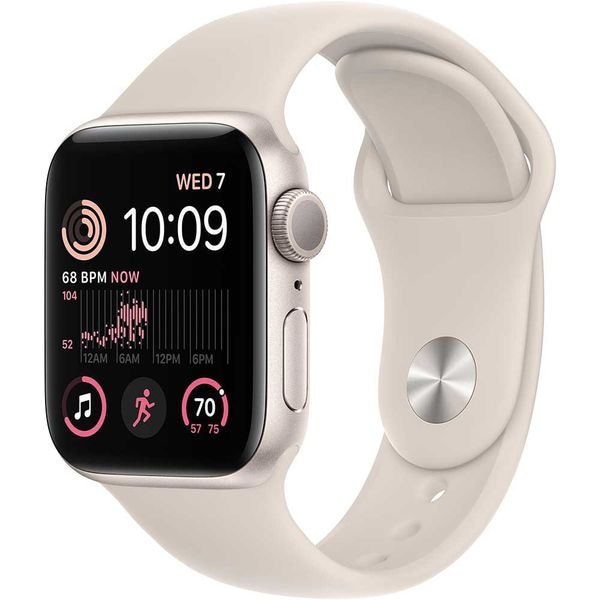 APPLE Watch SE (2nd Gen) V2, GPS, 44mm Starlight Sport Aluminium Case,  Starlight Sport Band - M/