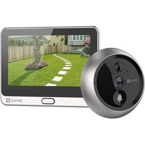 Sonerie video EZVIZ DP2 2K, 4600 mAh, Wi-Fi, ecran 4,3", unghi 166, Senzor PIR/Temperatura/Lumina, argintiu